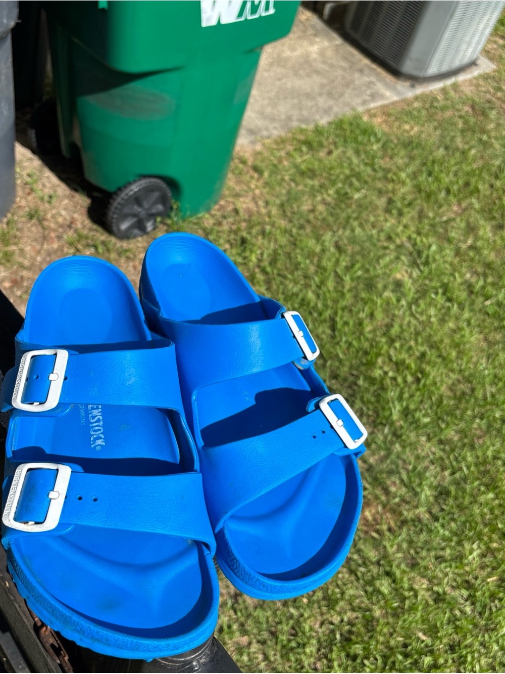 Bright Blue Birkenstocks Double-Buckle Sandals SZ 10 - Picture 3 of 7